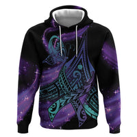 In September We Wear Teal And Purple Hoodie Magic Ribbon Semicolon LT01 Pullover Hoodie Purple - Polynesian Pride