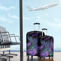 In September We Wear Teal And Purple Luggage Cover Magic Ribbon Semicolon LT01 - Polynesian Pride