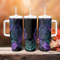 In September We Wear Teal And Purple Tumbler With Handle Magic Ribbon Semicolon LT01 - Polynesian Pride