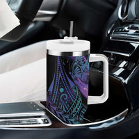 In September We Wear Teal And Purple Tumbler With Handle Magic Ribbon Semicolon LT01 - Polynesian Pride