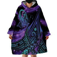 In September We Wear Teal And Purple Wearable Blanket Hoodie Magic Ribbon Semicolon LT01 - Polynesian Pride