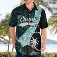Chuuk Constitution Day Hawaiian Shirt Hibiscus Turquoise Pattern