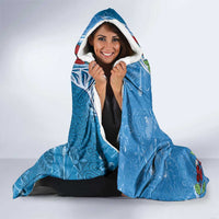 Fiji Tagimaucia Floral Hooded Blanket Tapa Pattern