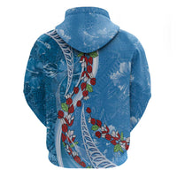 Fiji Tagimaucia Floral Hoodie Tapa Pattern LT01 - Polynesian Pride