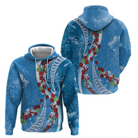 Fiji Tagimaucia Floral Hoodie Tapa Pattern LT01 - Polynesian Pride