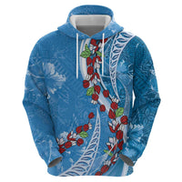 Fiji Tagimaucia Floral Hoodie Tapa Pattern LT01 - Polynesian Pride