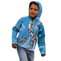 Fiji Tagimaucia Floral Kid Hoodie Tapa Pattern