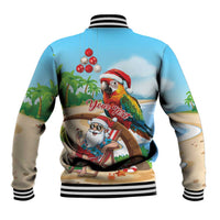 Personalized Hawaii Santa Parrot Christmas Baseball Jacket Summer Vibe - Polynesian Pride