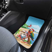 Personalized Hawaii Santa Parrot Christmas Car Mats Summer Vibe - Polynesian Pride
