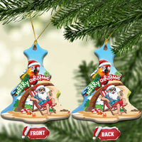 Hawaii Santa Parrot Christmas Ceramic Ornament Summer Vibe - Polynesian Pride