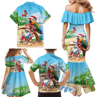Personalized Hawaii Santa Parrot Christmas Family Matching Mermaid Dress and Hawaiian Shirt Summer Vibe - Polynesian Pride