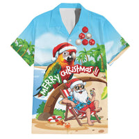 Personalized Hawaii Santa Parrot Christmas Family Matching Tank Maxi Dress and Hawaiian Shirt Summer Vibe - Polynesian Pride