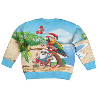 Personalized Hawaii Santa Parrot Christmas Kid Ugly Christmas Sweater Summer Vibe LT01 - Polynesian Pride