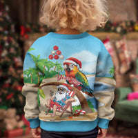 Personalized Hawaii Santa Parrot Christmas Kid Ugly Christmas Sweater Summer Vibe LT01 - Polynesian Pride