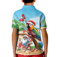 Personalized Hawaii Santa Parrot Christmas Kid Polo Shirt Summer Vibe LT01 - Polynesian Pride