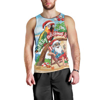 Personalized Hawaii Santa Parrot Christmas Men Tank Top Summer Vibe - Polynesian Pride
