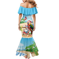 Personalized Hawaii Santa Parrot Christmas Mermaid Dress Summer Vibe - Polynesian Pride