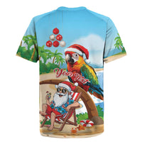 Personalized Hawaii Santa Parrot Christmas Rugby Jersey Summer Vibe LT01 - Polynesian Pride