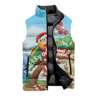 Personalized Hawaii Santa Parrot Christmas Sleeveless Puffer Jacket Summer Vibe - Polynesian Pride