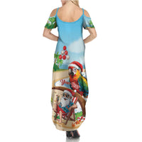 Personalized Hawaii Santa Parrot Christmas Summer Maxi Dress Summer Vibe LT01 - Polynesian Pride