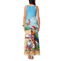 Personalized Hawaii Santa Parrot Christmas Tank Maxi Dress Summer Vibe - Polynesian Pride