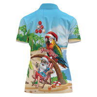 Personalized Hawaii Santa Parrot Christmas Women Polo Shirt Summer Vibe LT01 - Polynesian Pride