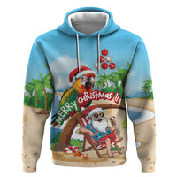 Personalized Hawaii Santa Parrot Christmas Zip Hoodie Summer Vibe - Polynesian Pride