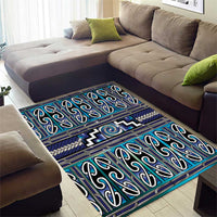 Maori Matariki Area Rug Blue Galaxy Aesthetic Koru Art LT01 - Polynesian Pride