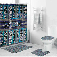 Maori Matariki Bathroom Set Blue Galaxy Aesthetic Koru Art LT01 Bathroom Set (4 pcs) Blue - Polynesian Pride