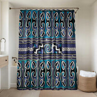 Maori Matariki Bathroom Set Blue Galaxy Aesthetic Koru Art LT01 Shower Curtain Only Blue - Polynesian Pride