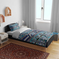 Maori Matariki Bedding Set Blue Galaxy Aesthetic Koru Art LT01 - Polynesian Pride
