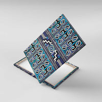 Maori Matariki Canvas Wall Art Blue Galaxy Aesthetic Koru Art LT01 With Frame Blue - Polynesian Pride