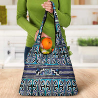 Maori Matariki Grocery Bag Blue Galaxy Aesthetic Koru Art LT01 - Polynesian Pride