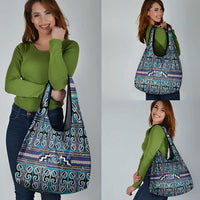 Maori Matariki Grocery Bag Blue Galaxy Aesthetic Koru Art LT01 - Polynesian Pride