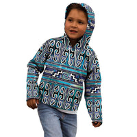 Maori Matariki Kid Hoodie Blue Galaxy Aesthetic Koru Art LT01 - Polynesian Pride
