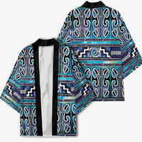 Maori Matariki Kimono Blue Galaxy Aesthetic Koru Art LT01 - Polynesian Pride