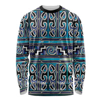 Maori Matariki Long Sleeve Shirt Blue Galaxy Aesthetic Koru Art LT01 Unisex Blue - Polynesian Pride