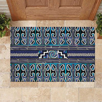 Maori Matariki Rubber Doormat Blue Galaxy Aesthetic Koru Art LT01 Blue - Polynesian Pride