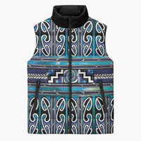 Maori Matariki Sleeveless Puffer Jacket Blue Galaxy Aesthetic Koru Art LT01 Unisex Blue - Polynesian Pride
