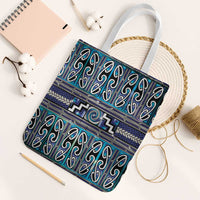 Maori Matariki Tote Bag Blue Galaxy Aesthetic Koru Art LT01 White Strap One Size Blue - Polynesian Pride