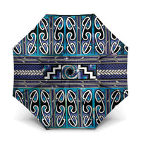 Maori Matariki Umbrella Blue Galaxy Aesthetic Koru Art LT01 One Size Folded 11.42 inch Opened Diameter 37.4 inch Blue - Polynesian Pride