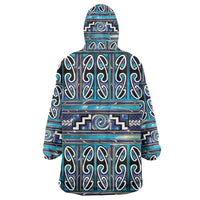 Maori Matariki Wearable Blanket Hoodie Blue Galaxy Aesthetic Koru Art LT01 - Polynesian Pride