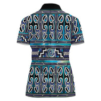 Maori Matariki Women Polo Shirt Blue Galaxy Aesthetic Koru Art LT01 - Polynesian Pride
