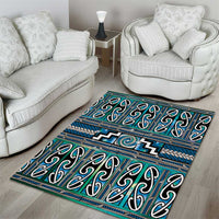 Maori Matariki Area Rug Green Galaxy Aesthetic Koru Art LT01 - Polynesian Pride