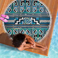 Maori Matariki Beach Blanket Green Galaxy Aesthetic Koru Art LT01 - Polynesian Pride