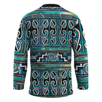 Maori Matariki Hockey Jersey Green Galaxy Aesthetic Koru Art LT01 - Polynesian Pride