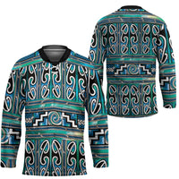 Maori Matariki Hockey Jersey Green Galaxy Aesthetic Koru Art LT01 - Polynesian Pride