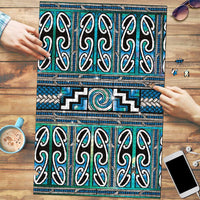 Maori Matariki Puzzle Green Galaxy Aesthetic Koru Art LT01 Green - Polynesian Pride