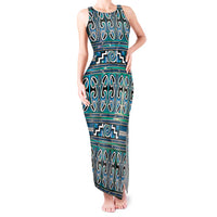 Maori Matariki Tank Maxi Dress Green Galaxy Aesthetic Koru Art LT01 Women Green - Polynesian Pride
