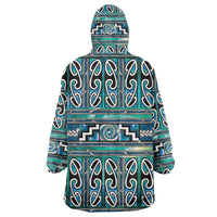 Maori Matariki Wearable Blanket Hoodie Green Galaxy Aesthetic Koru Art LT01 - Polynesian Pride
